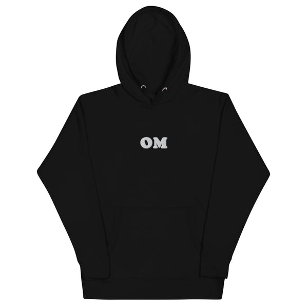 OM Embroidered Hoodie (White/Grey)